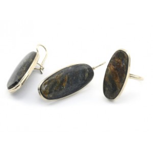 Кольцо и серьги из авантюрина ( уткинит )