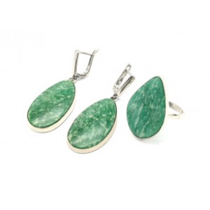 Кольцо и серьги амазонит