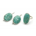 Кольцо и серьги амазонит "Овал"
