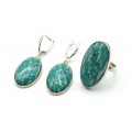 Кольцо и серьги амазонит "Овал"