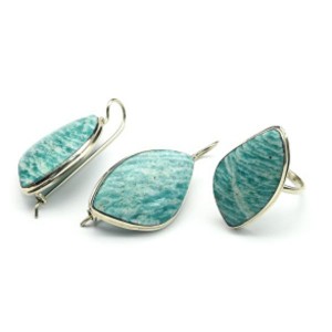 Кольцо и серьги амазонит "Грация"