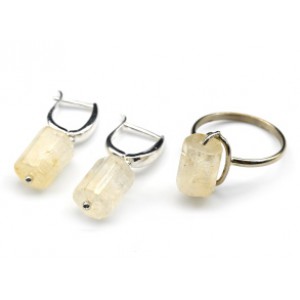 Кольцо и серьги с цитрином Кольцо и серьги с цитрином
