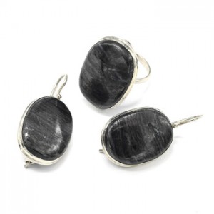 Кольцо и серьги джеспилит