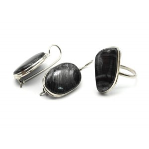 Кольцо и серьги джеспилит "Грация"