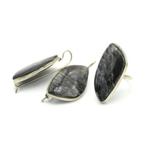 Кольцо и серьги джеспилит "Грация"