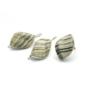 Кольцо и серьги скарн "Грация"