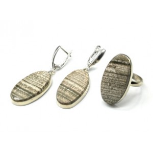 Кольцо и серьги скарн "Овал"