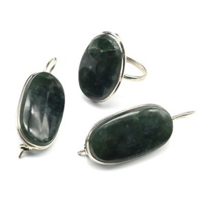 Кольцо и серьги офит "Овал" Кольцо и серьги офит "Овал"