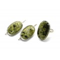 Кольцо и серьги змеевик "Овал"