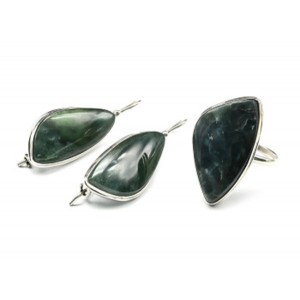 Кольцо и серьги офит "Грация" Кольцо и серьги офит "Грация"