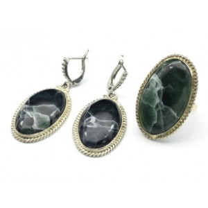 Кольцо и серьги офит "Овал" Кольцо и серьги офит "Овал"