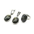 Кольцо и серьги лабрадор "Овал" Кольцо и серьги лабрадор "Овал"