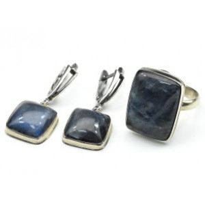 Кольцо и серьги лабрадор "Прямоугольник"