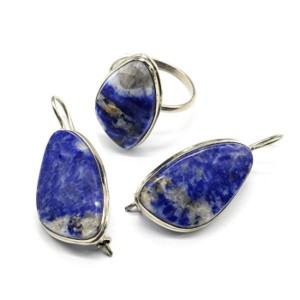 Кольцо и серьги лазурит "Грация"