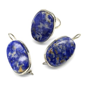 Кольцо и серьги лазурит "Овал"