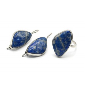 Кольцо и серьги лазурит "Грация"