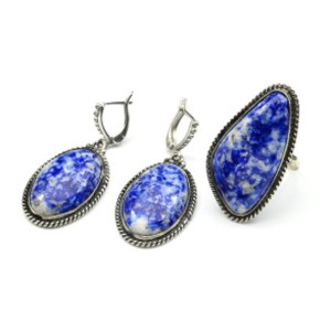 Кольцо и серьги лазурит