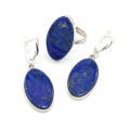 Кольцо и серьги лазурит "Овал"