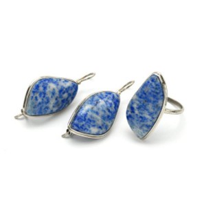 Кольцо и серьги лазурит