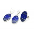 Кольцо и серьги лазурит "Овал"