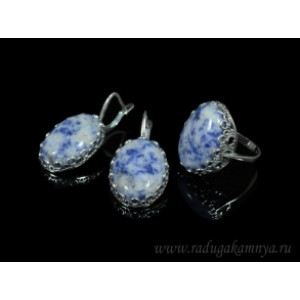 Кольцо и серьги с лазуритом