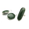 Кольцо и серьги нефрит "Овал"