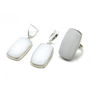 Кольцо и серьги с опалом "Прямоугольник" Кольцо и серьги с опалом "Прямоугольник"