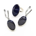 Кольцо и серьги из содалита "Овал"