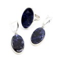 Кольцо и серьги из содалита "Овал"
