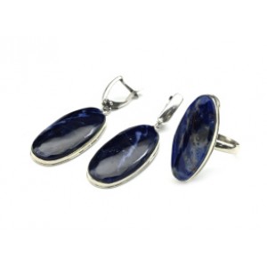 Кольцо и серьги содалит "Овал"