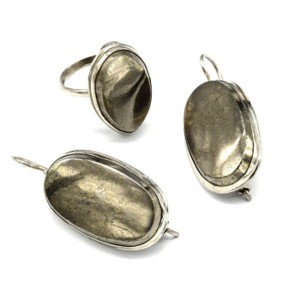 Кольцо и серьги пирит