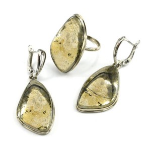 Кольцо и серьги пирит "Грация" Кольцо и серьги пирит "Грация"