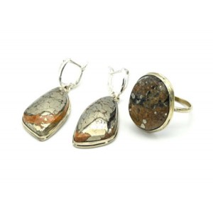 Кольцо и серьги пирит "Грация"