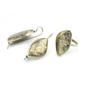 Кольцо и серьги пирит "Грация"