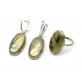 Кольцо и серьги пирит "Овал"