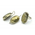 Кольцо и серьги пирит "Овал"