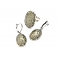 Кольцо и серьги пирит "Овал"