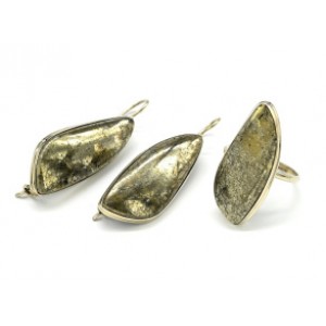 Кольцо и серьги с пиритом "Грация"