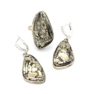 Кольцо и серьги пирит "Грация"