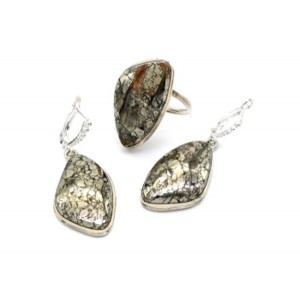 Кольцо и серьги пирит "Грация"