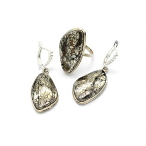 Кольцо и серьги пирит "Грация"