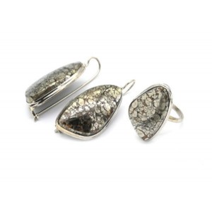 Кольцо и серьги пирит "Грация" Кольцо и серьги пирит "Грация"