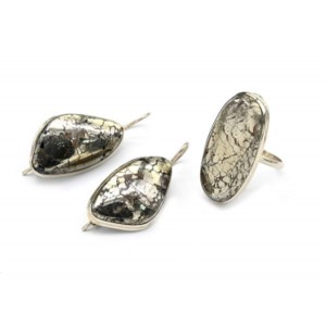 Кольцо и серьги пирит