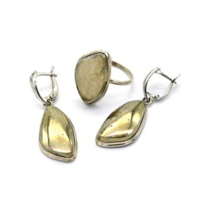 Кольцо и серьги пирит "Грация"