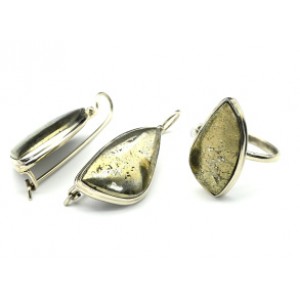 Кольцо и серьги пирит "Грация"