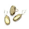 Кольцо и серьги пирит "Овал"