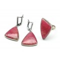 Кольцо и серьги родонит "Орлец"