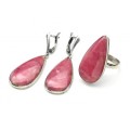 Кольцо и серьги родонит "Орлец"