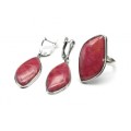 Кольцо и серьги родонит "Орлец"