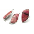 Кольцо и серьги с родонитом "Грация"